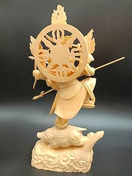 Amazon｜摩利支天 仏像 立像 騎猪像 木彫り 仏像 守護神 総高